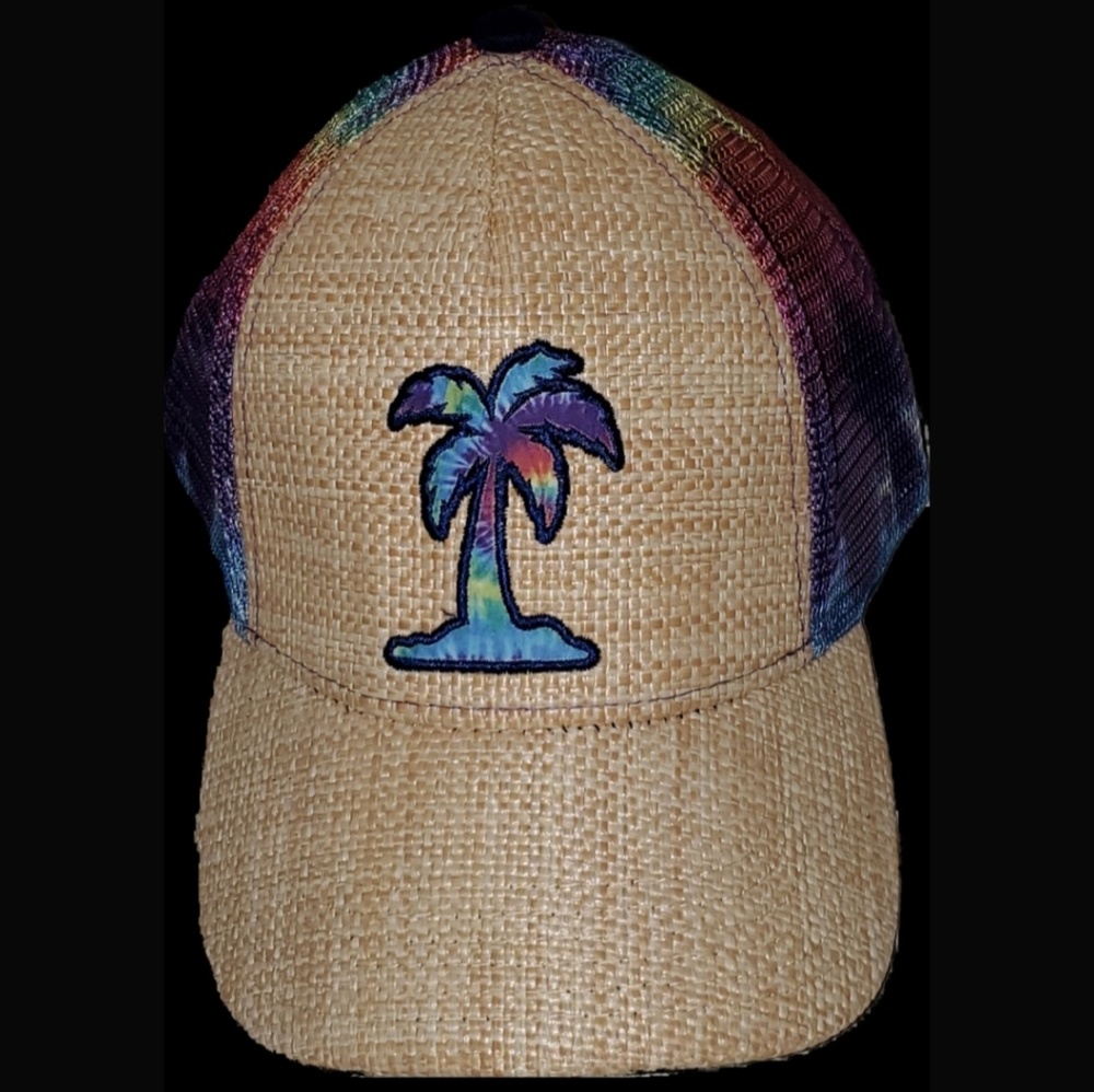 Tie Dye Mesh Palm Tree Ball Cap